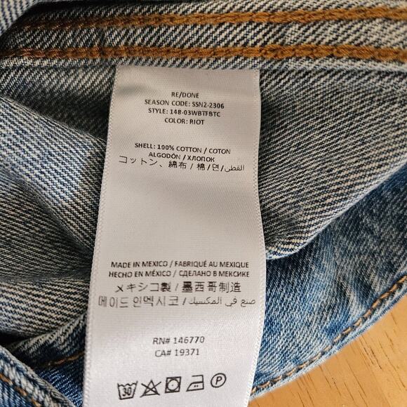 Re/Done Originals Button Front Crop Boot Jeans - Riot - sz 26 - NWT - Picture 6 of 8